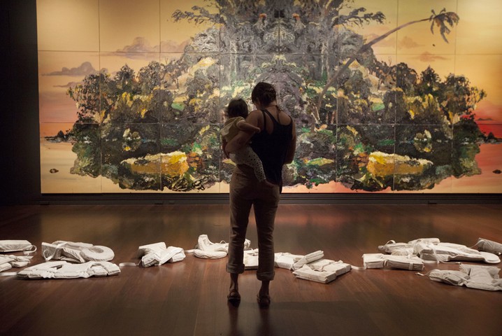 Adelaide Festival 2014: A woman and her daughter look at Alex Sexton's work