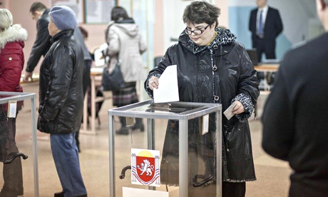 Voting in referendum in Crimea, Ukraine - 16 Mar 2014