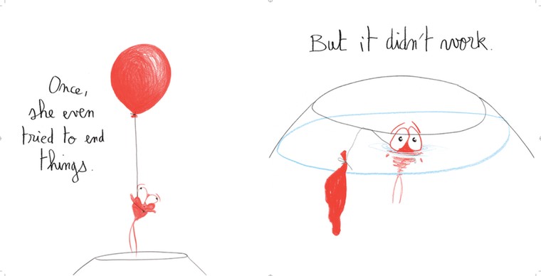 April the red goldfish: Suicide