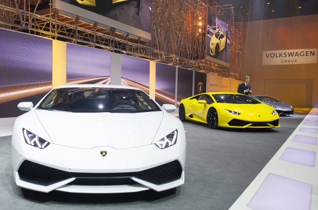 Lamborghini President and CEO Stephan Winkelmann presents the new Lamborghini Huracan.