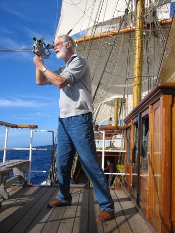 Checking the GPS between South Georgia and Tristan da Cunha: 'In 2006 I made a trip with the 3-mast barque 