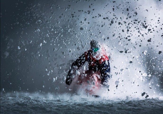 Killer Loop Click: Roland Morley-Brown enjoys a powder turn at night