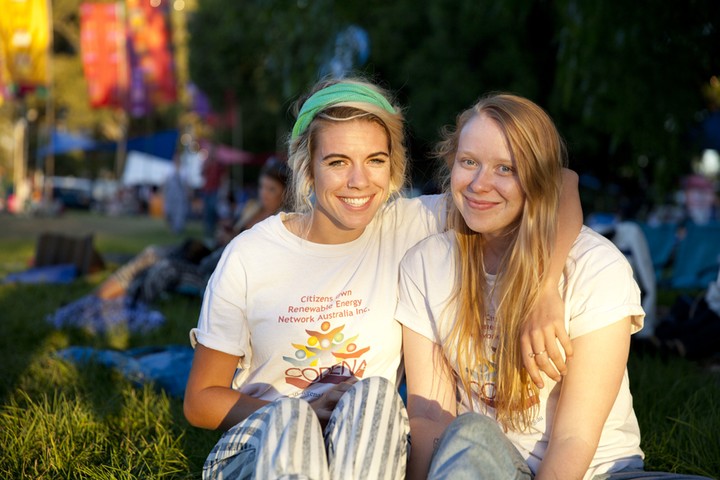 WOMADelaide 2014: Amie, 19 and Brenna, 20 both from Adelaide enjoying the sunshine