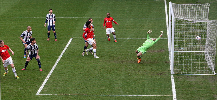 United v West Brom: Phil Jones scores