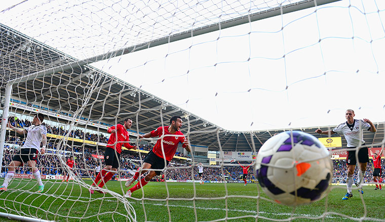 Saturday Round-up: Cardiff City Steven Caulker celebrates after opening the scoring