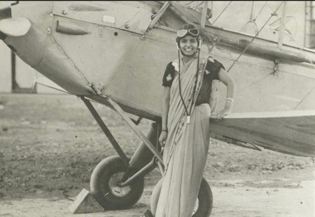 Sarla Thakral,first Indian woman to fly. In 1936 she earned an pilot license and flew a Gypsy Moth.