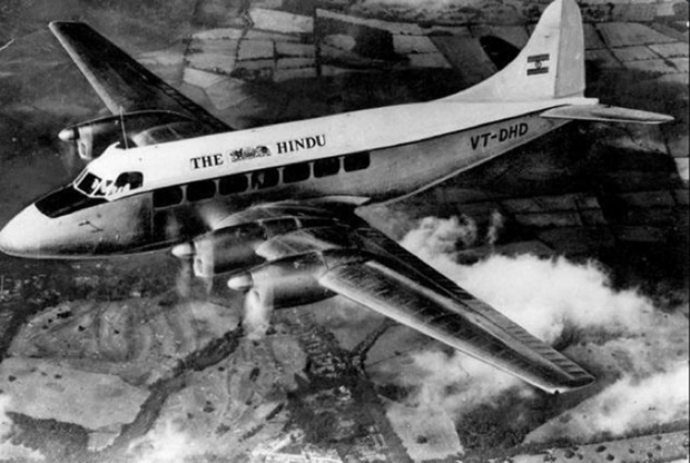 Aircraft owned by The Hindu Newspaper to deliver copies of the paper to various destinations in Karnataka in 1963