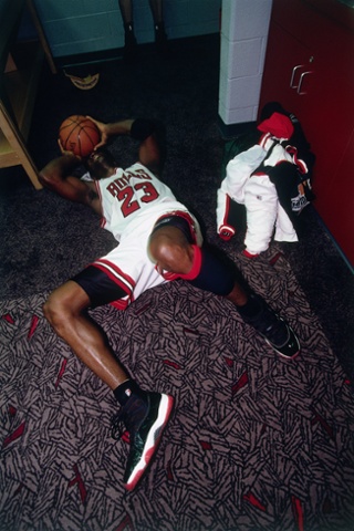 Michael Jordan after winning the 1996 NBA Championship with the Chicago Bulls.