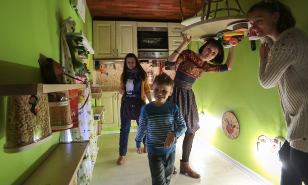A family in the kitchen