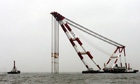South Korean ferry disaster: crane arrives at site - video
