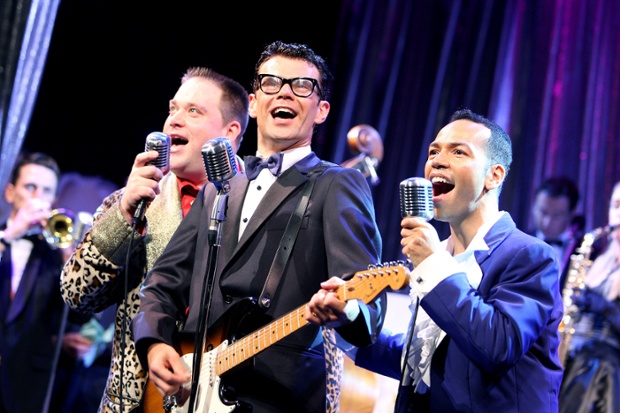 Lee Ormsby (The Big Bopper), Matthew Wycliffe (Buddy Holly) and Miguel Angel (Ritchie Valens) in 