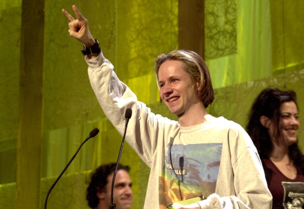 John Cameron Mitchell collects a Sundance Award in 2001.