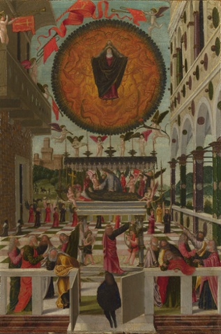 The Dormition and Assumption of the Virgin by Gerolamo da Vicenza, 1488.