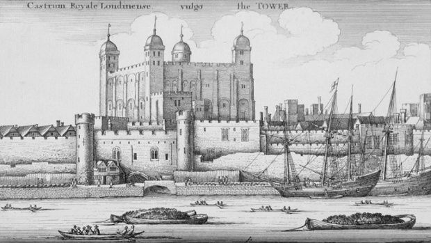 An engraving of the Tower of London, 1647.