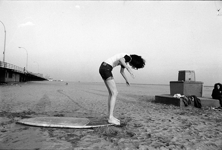 The Ramones: Joey Ramone on surf board