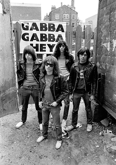 The Ramones: Outside the demolished Cavern Club in 1977