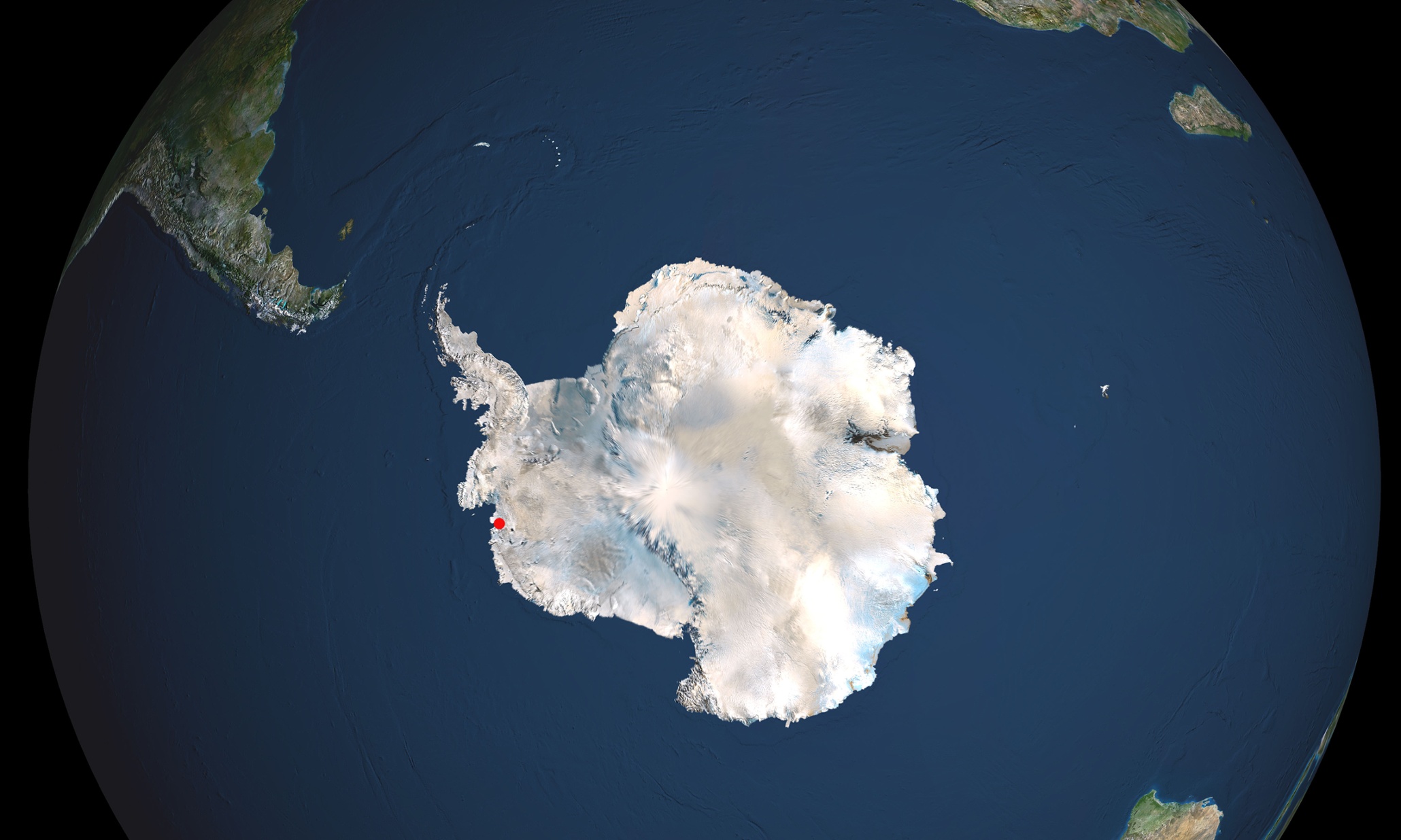 Континент Антарктида со спутника