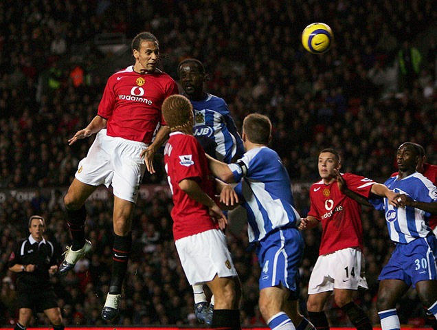 rio at united: Rio scores against Wigan Athletic