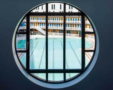 The redeveloped Molitor pools have reopened as part of a hotel complex. 