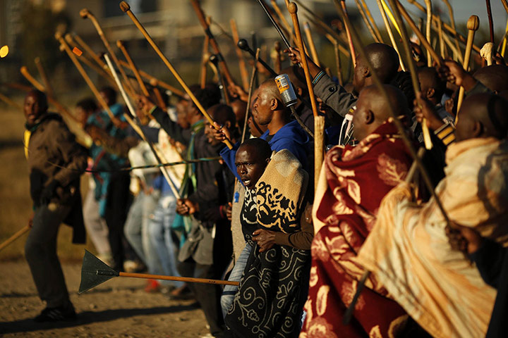 20 Photos: Striking miners in Nkaneng township outside Rustenburg, South Africa