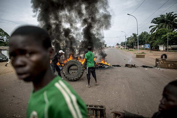 20 photos: Youths angered by an attack on a church in Bangui