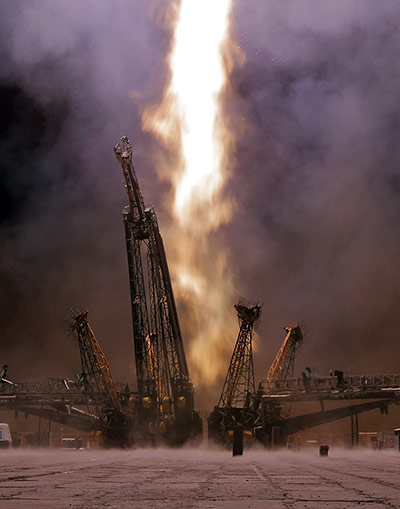 20 photos: The Soyuz TMA-13M space ship blasts off from the Baikonur cosmodrome,