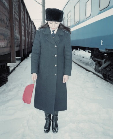 Belarus, Minsk: Marina, Miss Belarusian railway in Brest region. She doesn't like her job