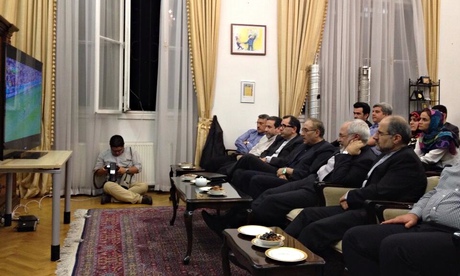 Iranian nuclear negotiators watch world cup