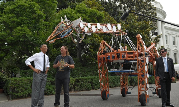 barack obama robotic giraffe maker faire