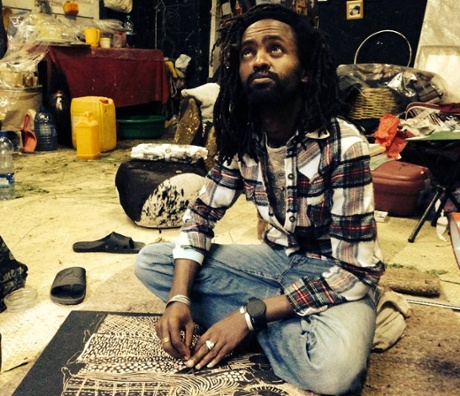 Leikun Nahusenay in his studio in Addis Ababa