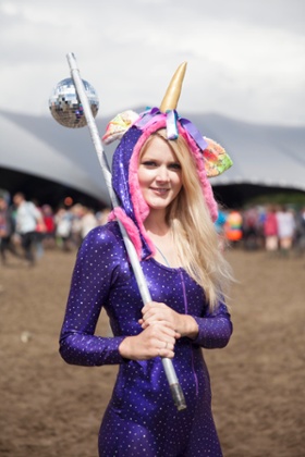 Lizzie, 29, from London in the dance area on Saturday.