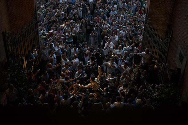 20 Photos: Spanish bullfighter Daniel Luque is carried out of the bullring in Madrid