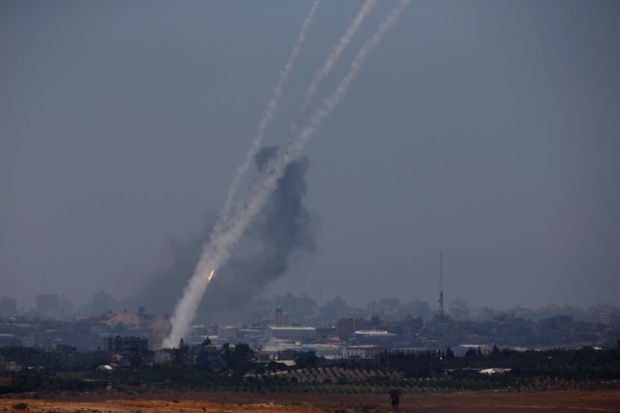 Rockets are launched towards Israel from northern Gaza