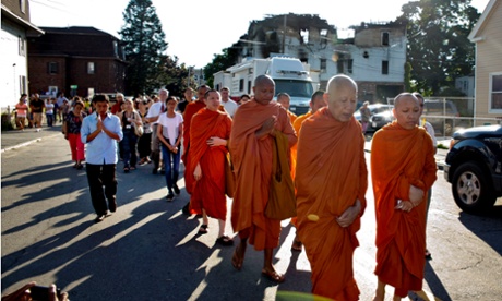 Monks at Lowell fire