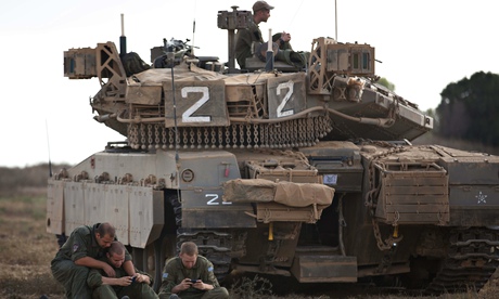 Israeli soldiers near Gaza
