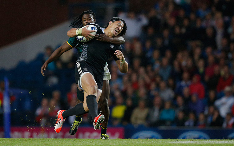 Rugby Sevens TJ: Seabolo Senatla tackles Ben Lam