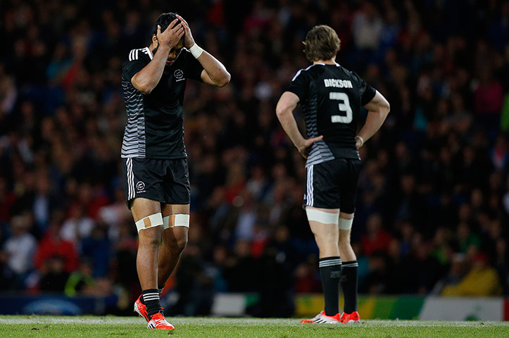 Rugby Sevens TJ: Dejected Akira Ioane after his fumble cost New Zealand their final attack