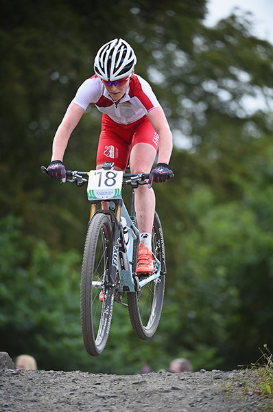 Women's Mountain Biking: Annie Last of England gets some air
