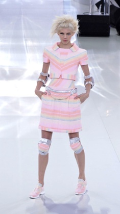 Chanel's couture trainers and kneepads, shown as part of spring summer haute couture week in January 2014.