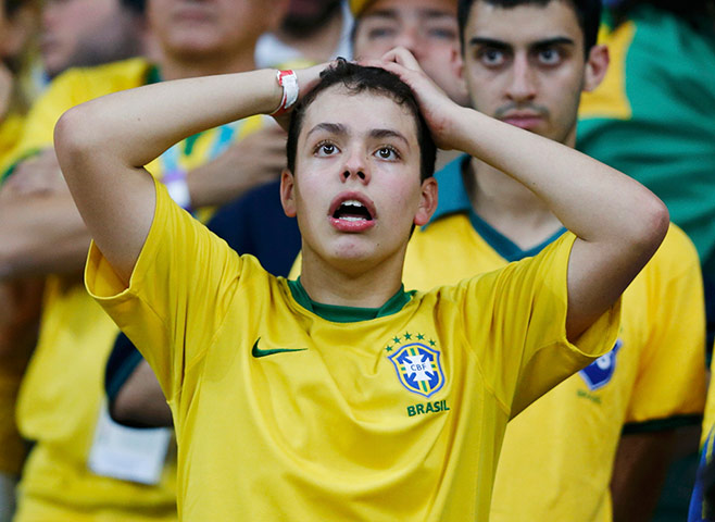 Brazilians in shock: A fan of Brazil reacts