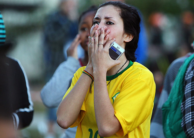 Brazilians in shock-: Brazilina fans react