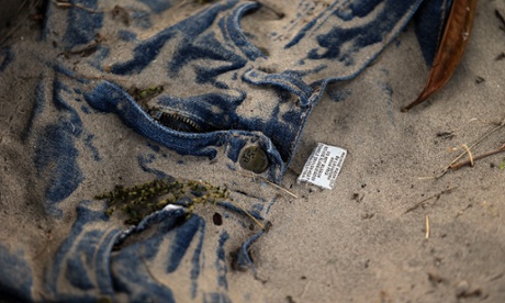 A pair of discarded jeans at the US-Mexico border