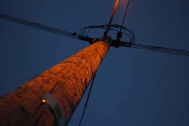 'Street light at sunset.'