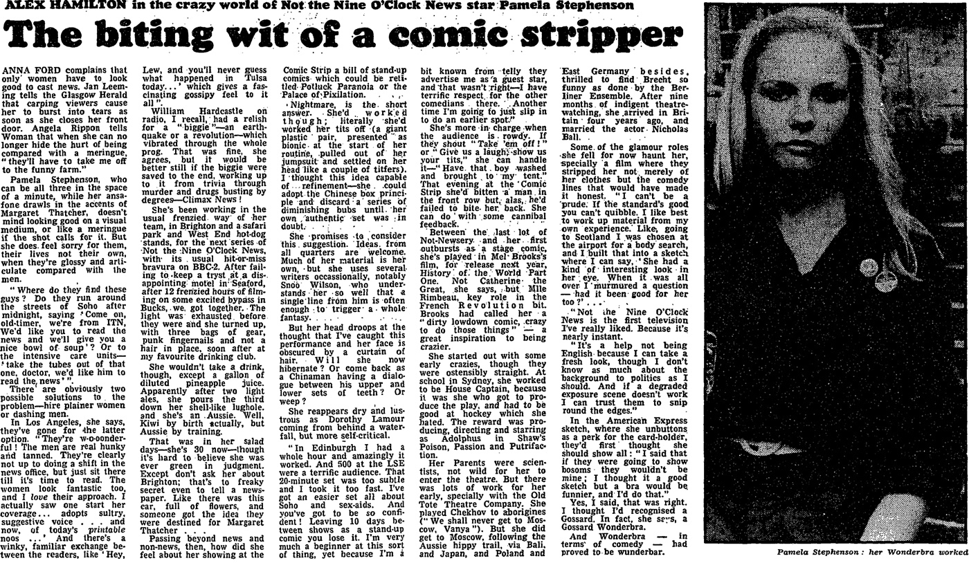 From The Archive 17 October 1980 Pamela Stephensons Biting Wit