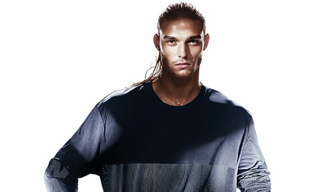 Andy Carroll models for Alexander Wang at H&M stylewatch