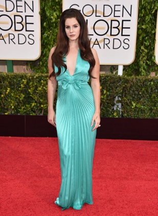 Lana Del Rey arrives at the 72nd annual Golden Globe Awards at the Beverly Hilton Hotel.