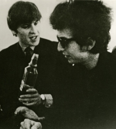 Dylan with Alan Price of the Animals in Don't Look Back.