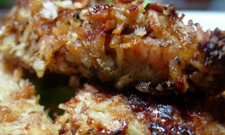 You could substitute turkey, chicken, fish or prawns with equally good results, and even parboiled sweet potato wedges for a veggie version.