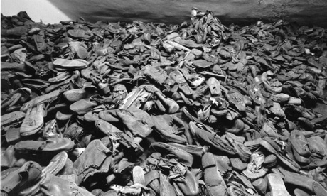 Pile of boots at Auschwitz concentration camp.