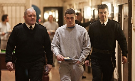 Jack O'Connell, centre, as Eric Love in Starred Up
